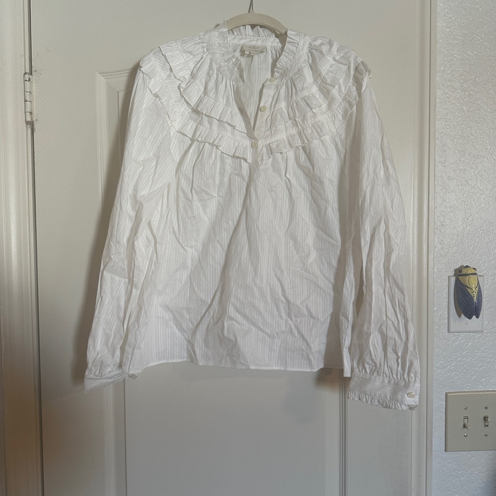White Ruffled Blouse
